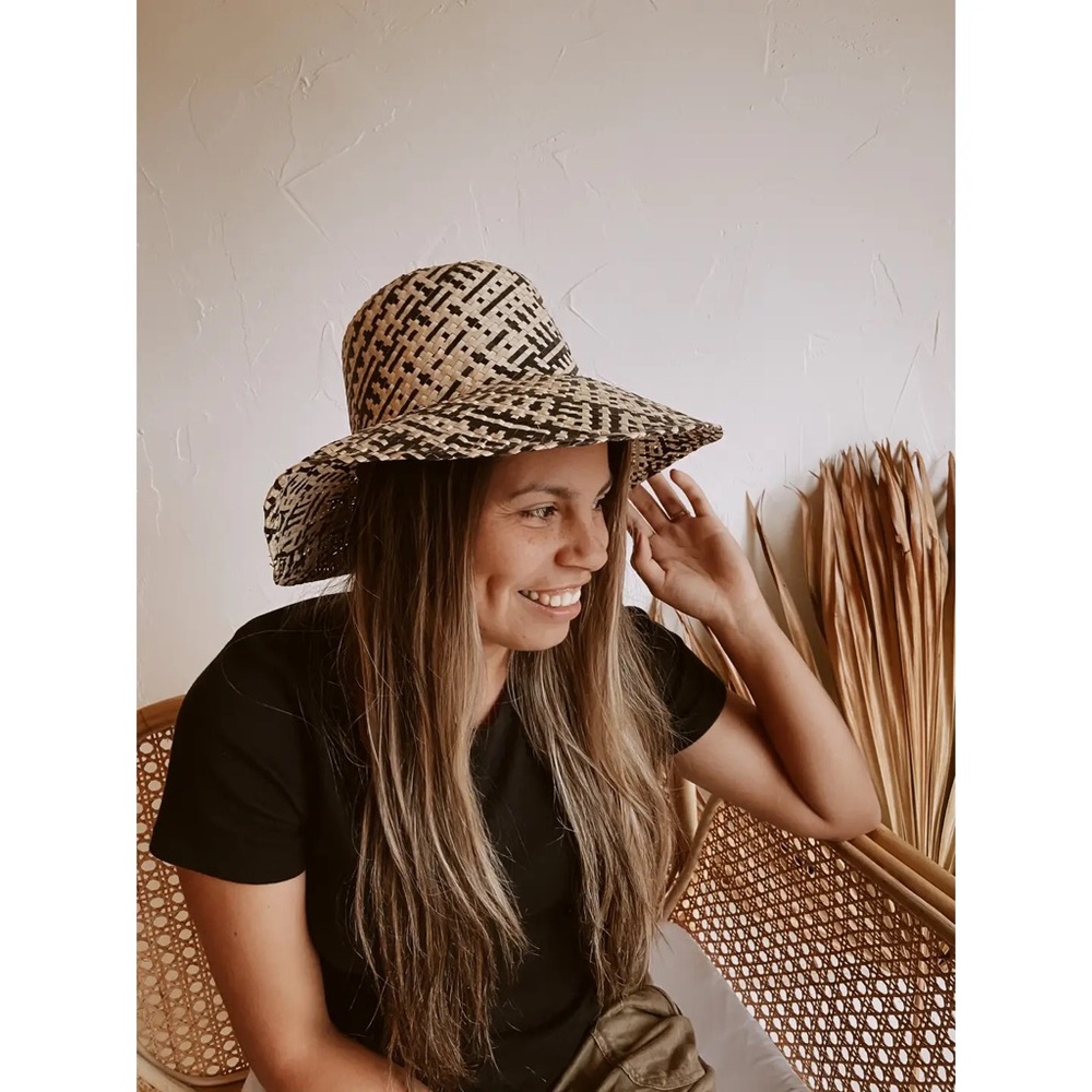 NWT - Woven Bucket Hat in Black Ombre